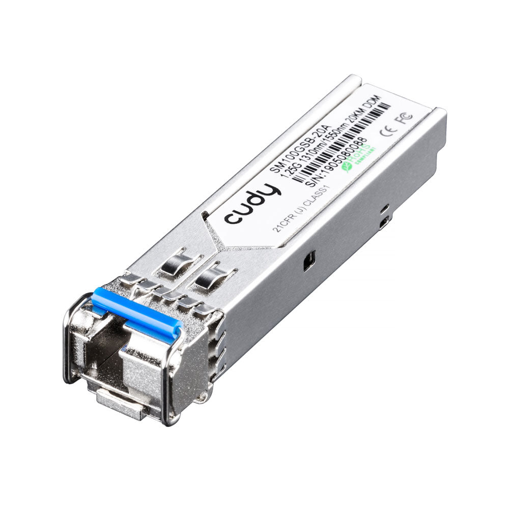 1,25G SFP Bi-di, 1,25 Gbit/s, 1 310 Tx/1 550 Rx FP 20 km, 12,5 dB - SECUROTOP