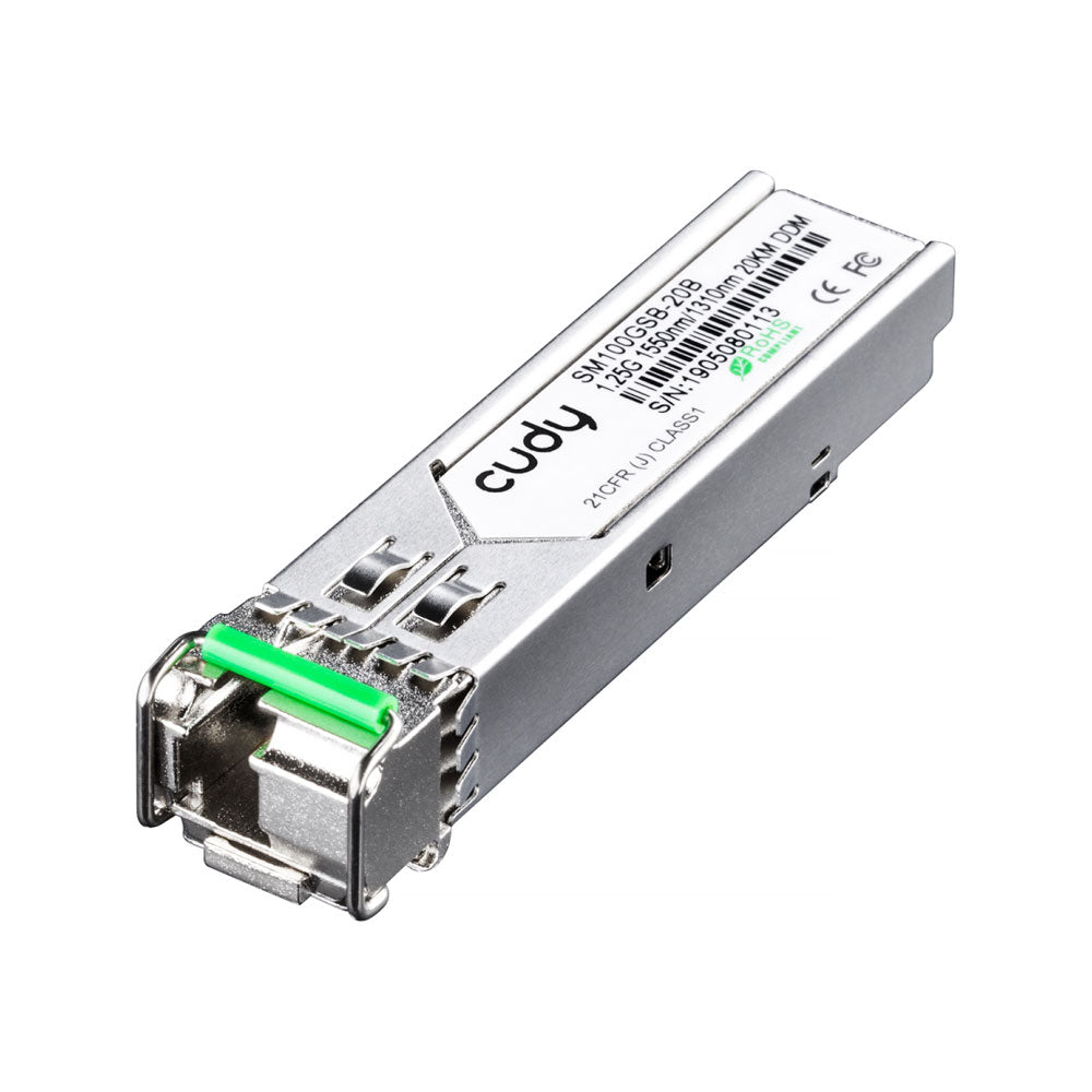 1,25G SFP Bi-di, 1,25 Gbit/s, 1 550 Tx/1 310 Rx DFB 20 km, 12,5 dB - SECUROTOP
