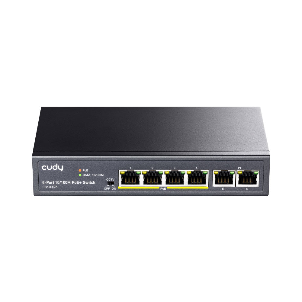 6 ports PSE 10/100 M x RJ-45 avec 4 ports POE Switch de bureau non géré - SECUROTOP