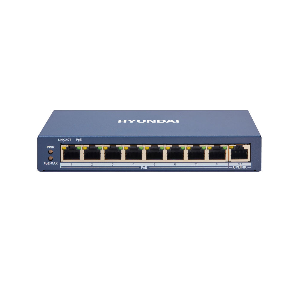 Switch intelligent PoE 8 ports RJ45 PoE100 Mbps - SECUROTOP