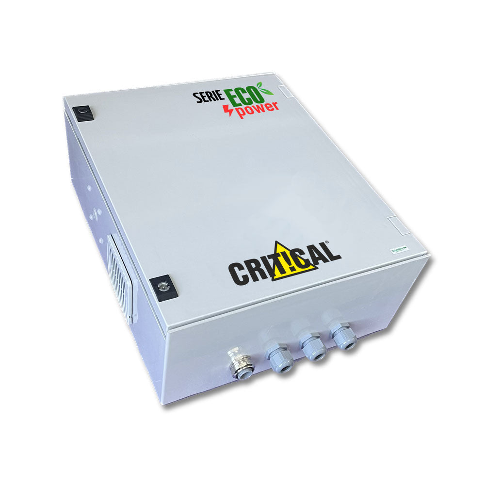 Coffret extérieur fibre pour connexion 240Vac avec batterie Lithium 60Ah. - SECUROTOP