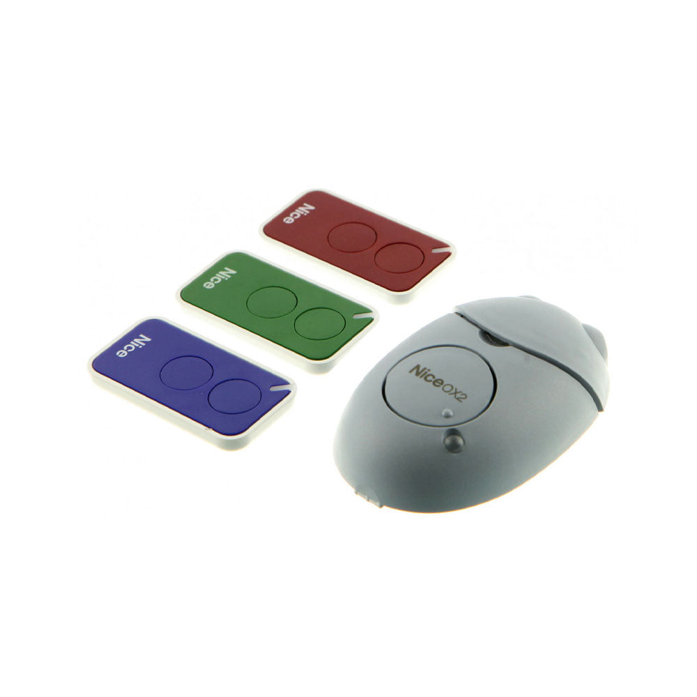 KIT 3 émetteurs Inti 2 voies (rouge, vert, bleu) + 1 récepteur OX2 - SECUROTOP