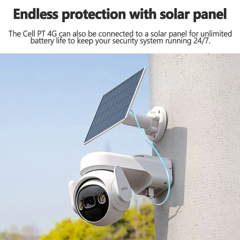 IMOU Cell PT 4G With Solar Panel 3MP Camera 15000mAh Battery Auto Tracking 4G LTE Network Two-way Talk Home Security Camera - SECUROTOP