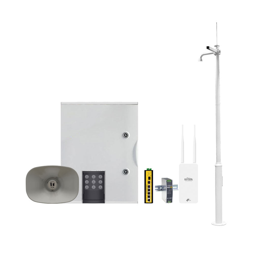 KIT D'ALIMENTATION RUE (ALIMENTATION INTERMITTENTE)+PERSONNEL+MÉGAPHONE+RAYTEC FOCUS - SECUROTOP