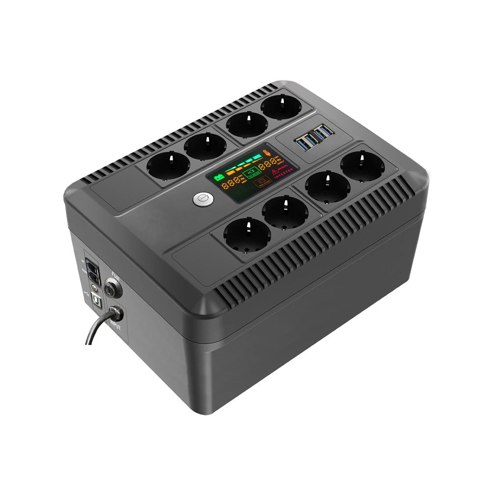 "850VA/480W, 12V/9Ah, lumière LED230VAC, 50HZ" - SECUROTOP
