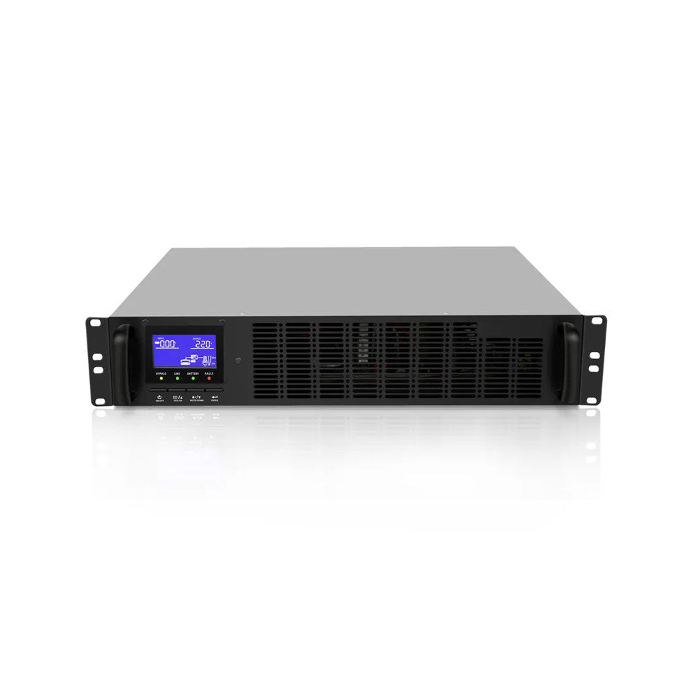 "Onduleur en ligne, 1KVA/900W, 12V/9AH*2, écran LCD, RS232+CD+câble, 230VAC/50HZ" - SECUROTOP