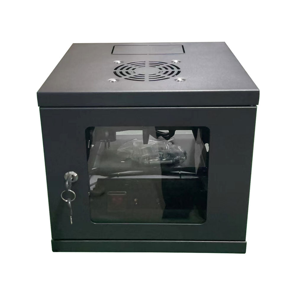 Armoire murale 325*300*6U, avec 1*ventilateur, 1*étagère, 1*PDU 4ports, 1*gestionnaire de câbles, 10'''' - SECUROTOP