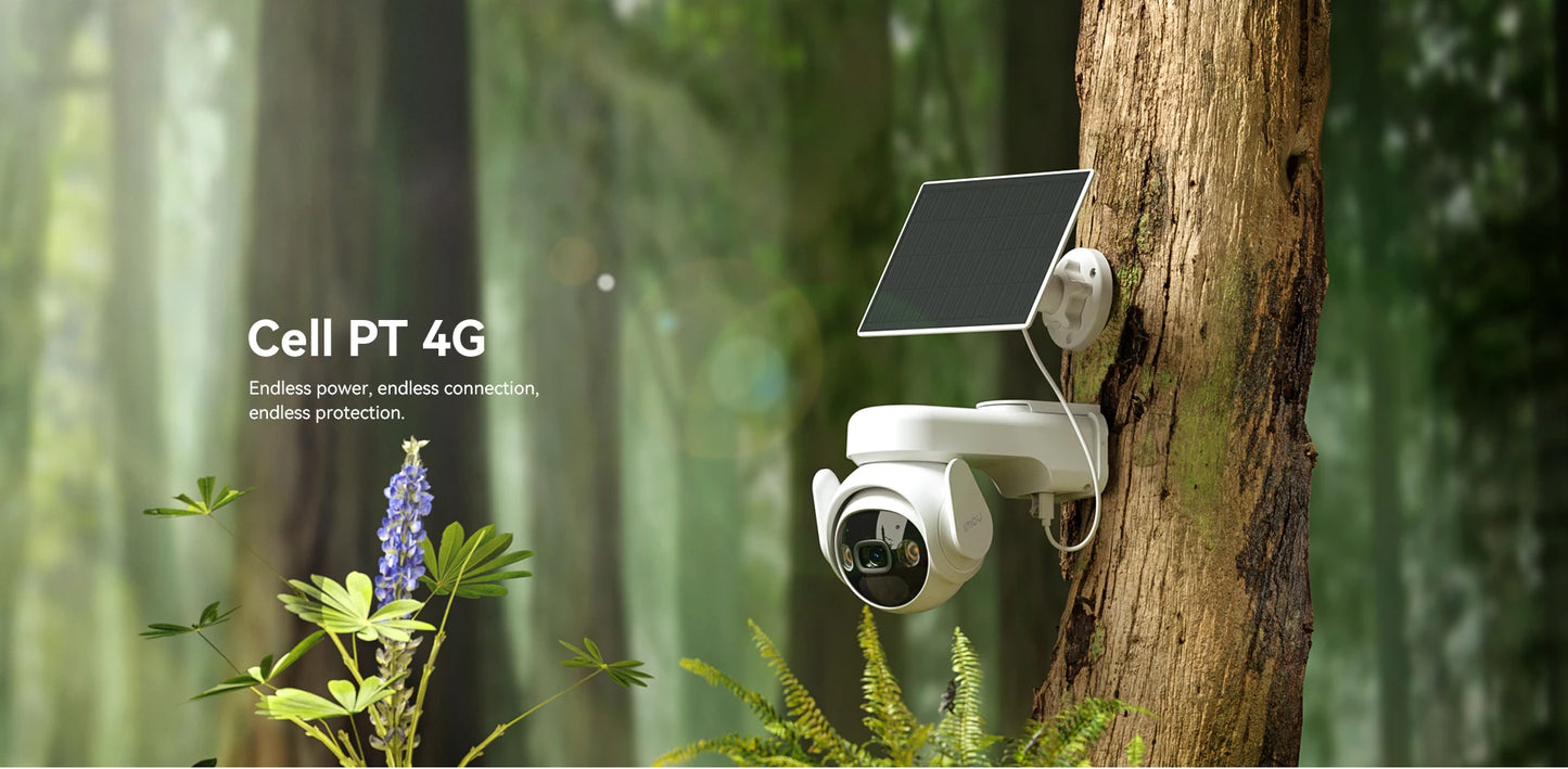 IMOU Cell PT 4G With Solar Panel 3MP Camera 15000mAh Battery Auto Tracking 4G LTE Network Two-way Talk Home Security Camera - SECUROTOP