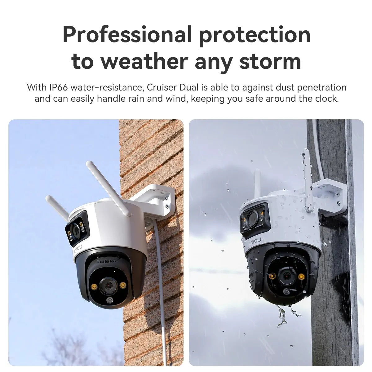 IMOU Dual Lens Outdoor Camera PT Camera Home Security IP Camera AI Human & Vehicle Detection Surveillance Camera 10 MP - SECUROTOP