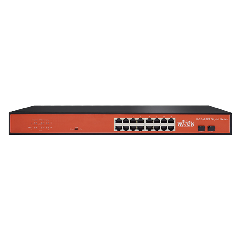 Commutateur Ethernet montable en rack Full Giga 16GE+2SFP - SECUROTOP
