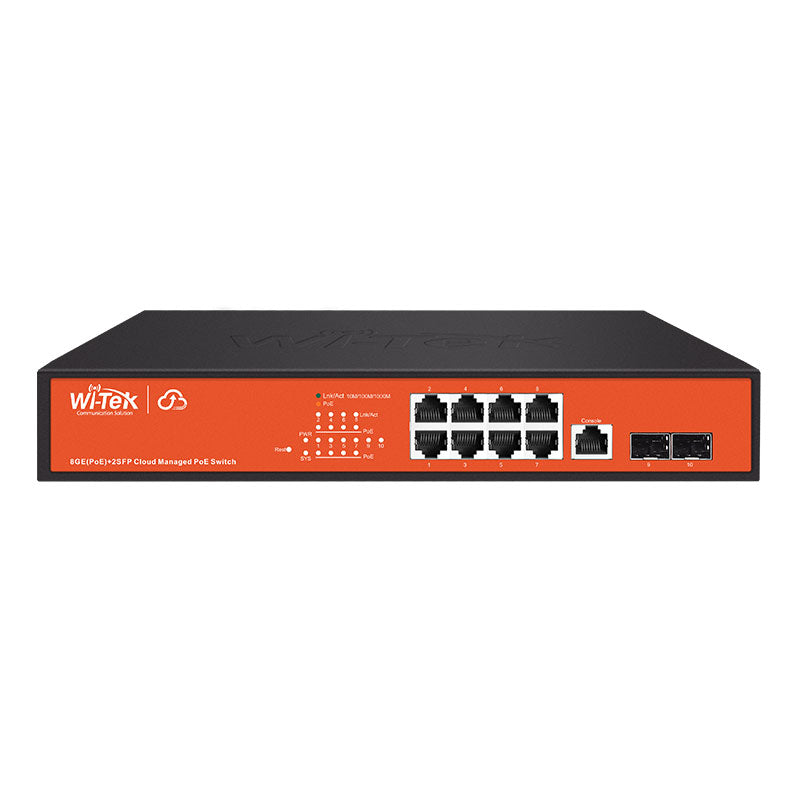 Switch PoE géré 8GE+2SFP Full Giga 802.3af/at Cloud L2 avec 8 ports PoE - SECUROTOP