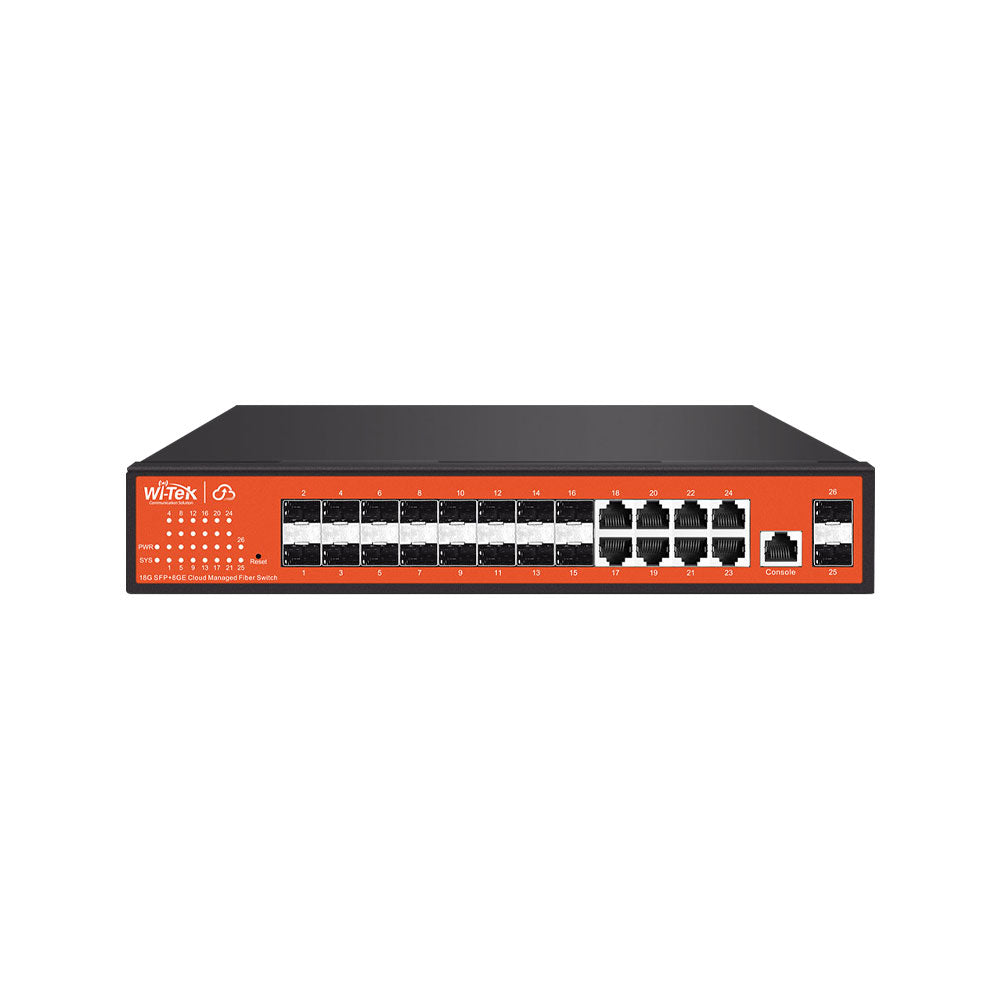 Commutateur d'agrégation de fibres géré Cloud L2 18SFP+8GE - SECUROTOP