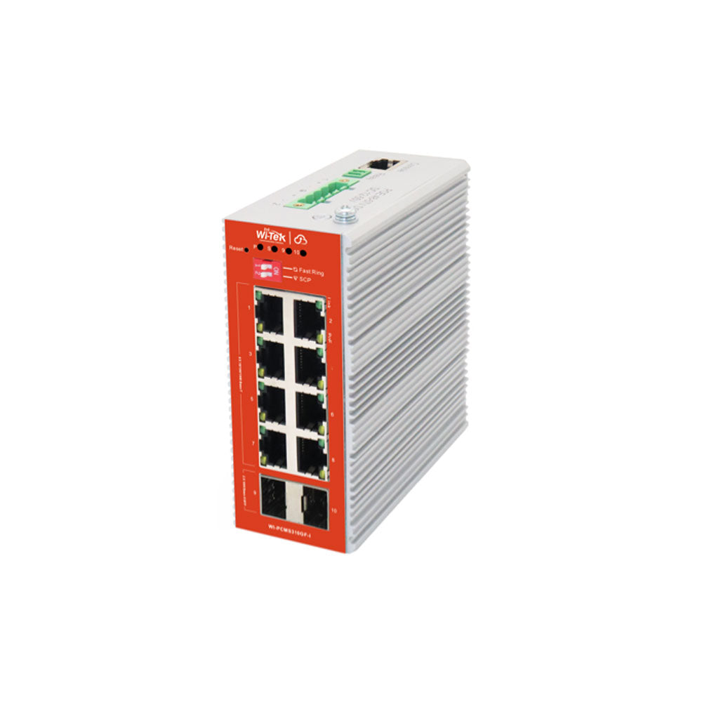 Switch Cloud industriel 8 ports PoE+ 10/100/1000 Base-T et 2 SFP Base-X 2×1000 - SECUROTOP