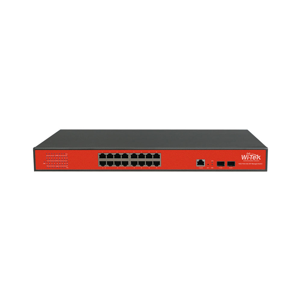 Liaison montante 16GE+2SFP Commutateur PoE géré Full Giga 802 3a/at L2 avec 16 ports PoE - SECUROTOP