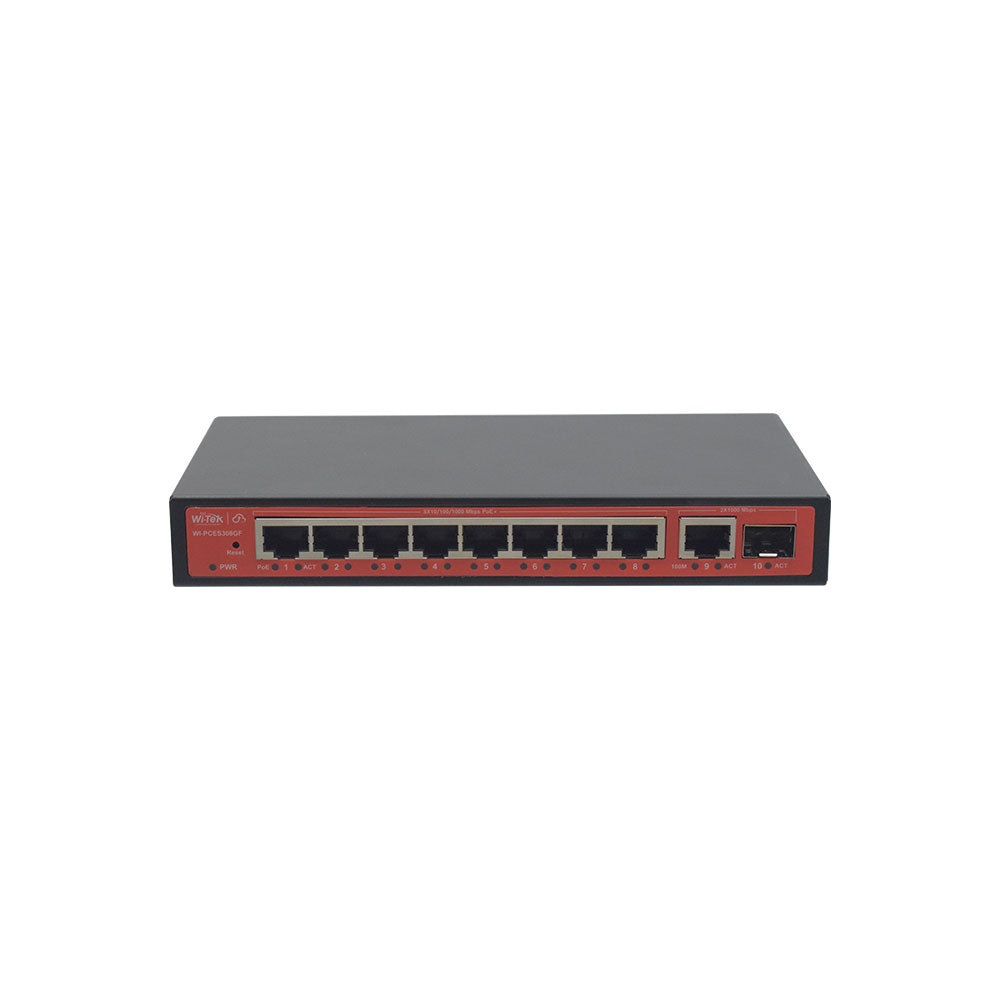 Port RJ45 9*10/100/1000 Mbps avec liaison montante 1 Gigabit SFP Cloud Easy Smart PoE Sw - SECUROTOP