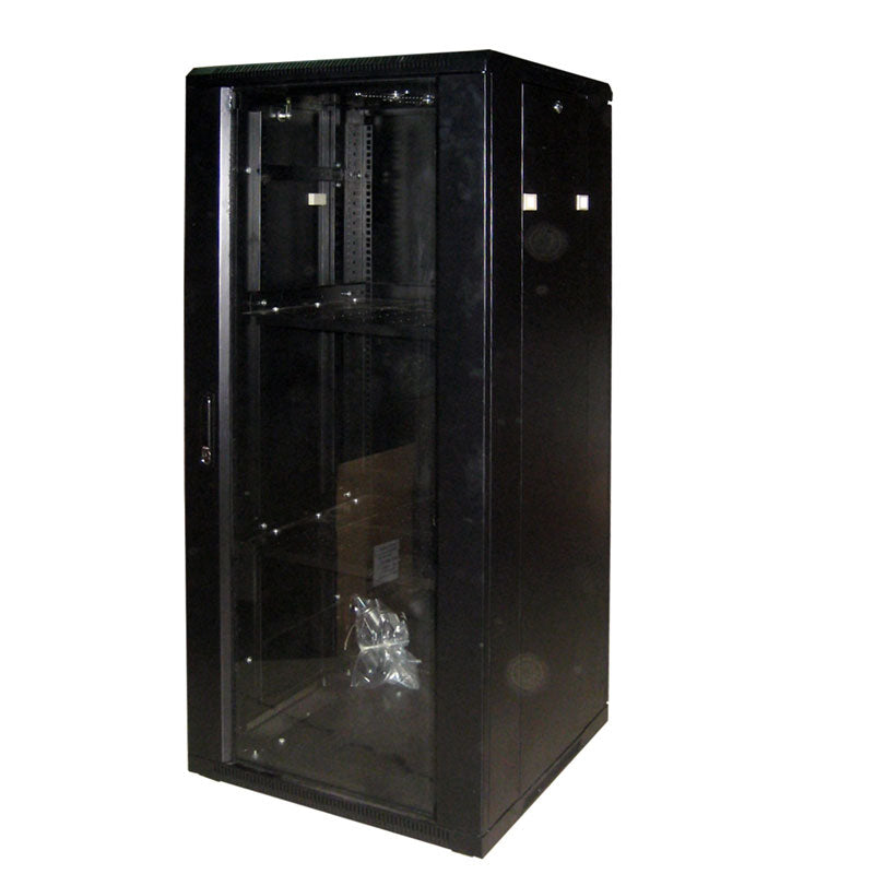 ARMOIRE RACK 27U AVEC VENTILATEUR 600*600CM COULEUR NOIRE - SECUROTOP