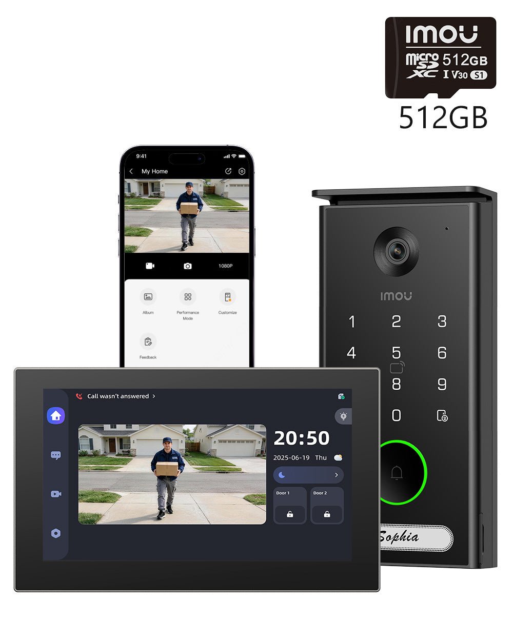 IMOU VDP7 Visiophone Connecté 5MP 3K 2 Fils Écran 7 Pouces NFC
