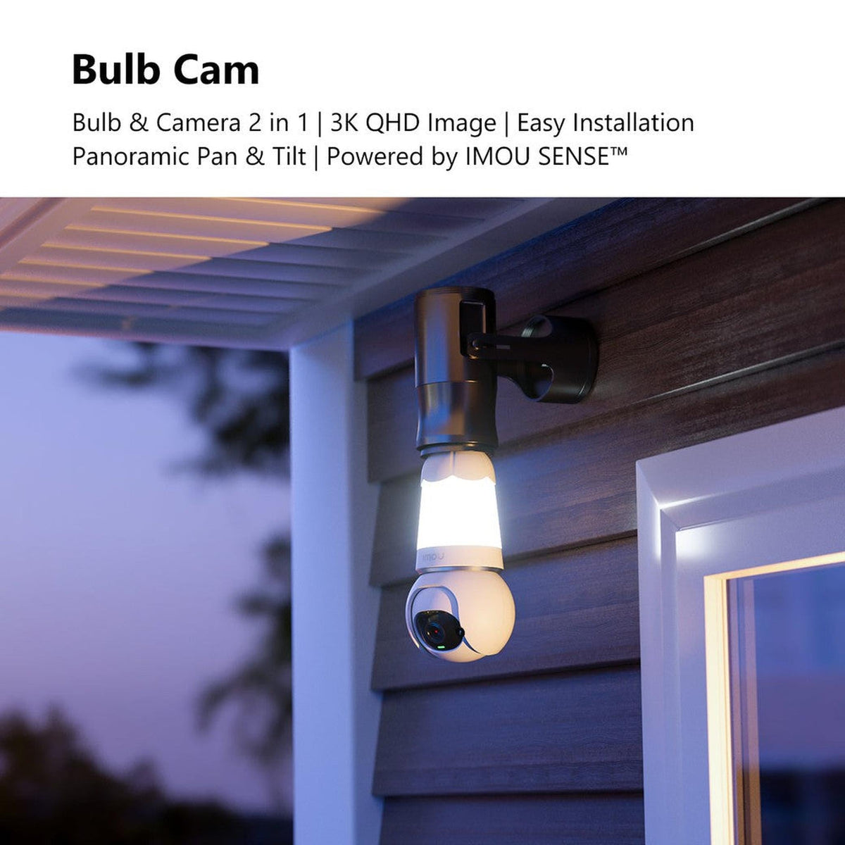 Imou Ampoule 3MP Caméra Intérieure Wi-Fi Rotative