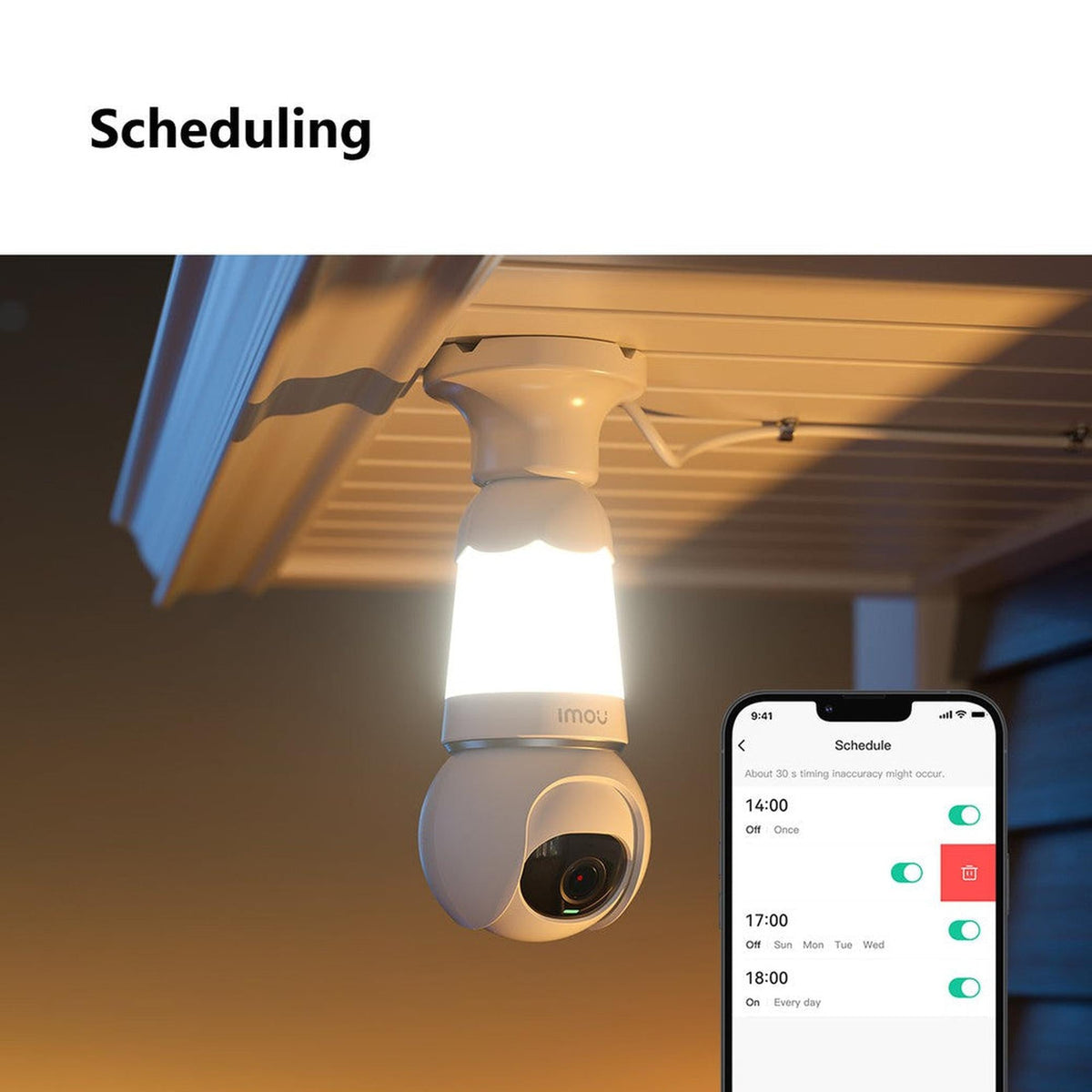 Imou Ampoule 3MP Caméra Intérieure Wi-Fi Rotative