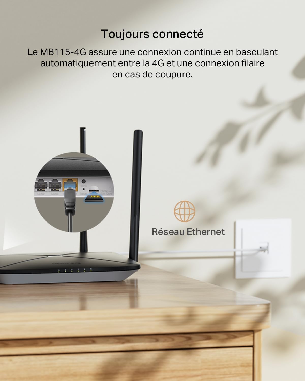 MERCUSYS MB115-4G Routeur 4G LTE Wi-Fi N300