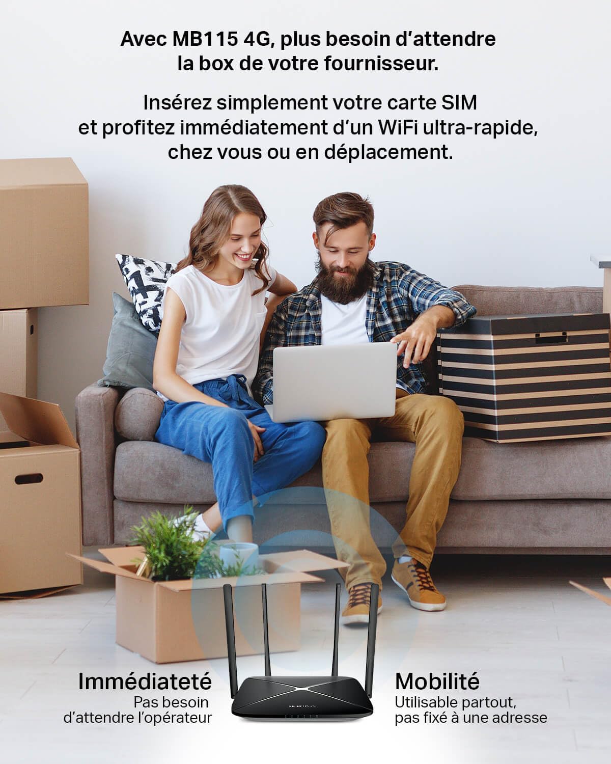 MERCUSYS MB115-4G Routeur 4G LTE Wi-Fi N300