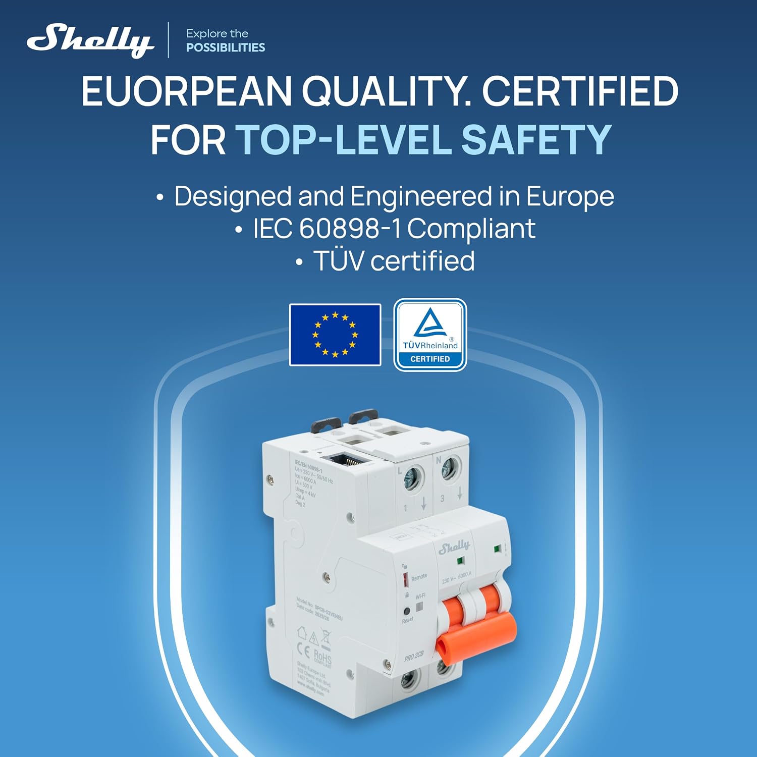 Shelly Pro Disjoncteur Modulaire Intelligent Wi-Fi