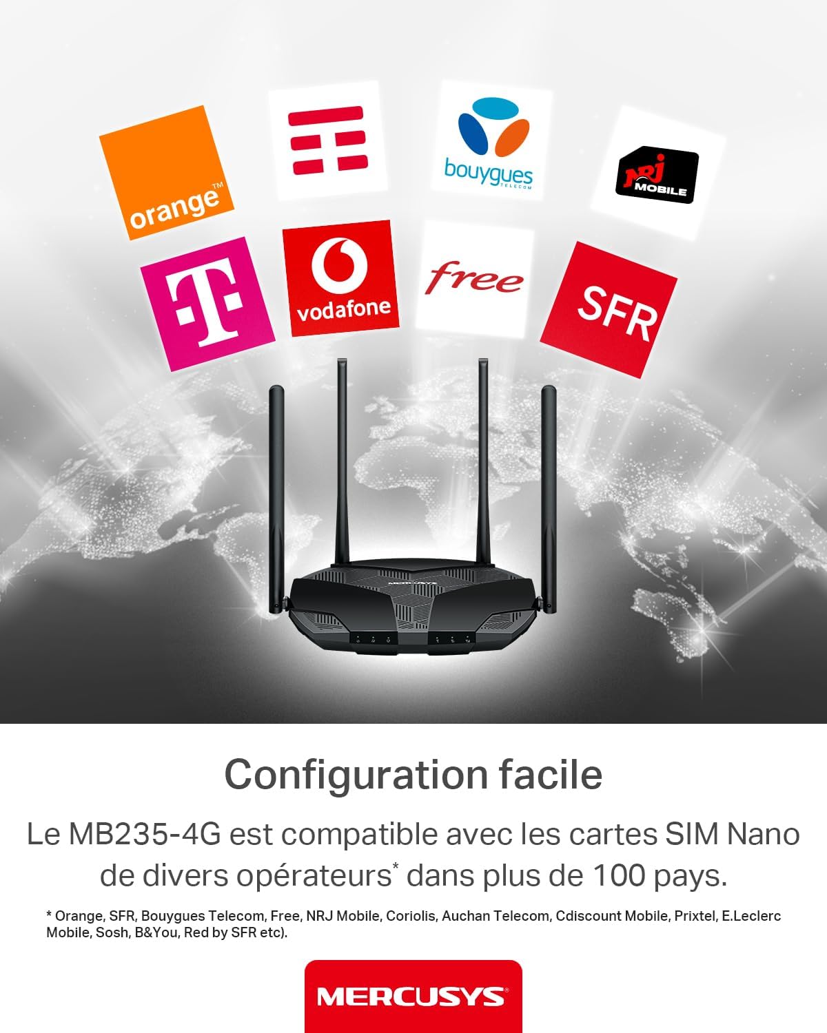 MERCUSYS MB235-4G Routeur Wi-Fi AC1200
