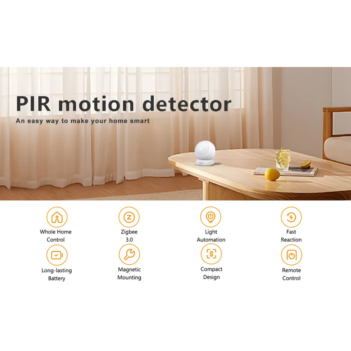 Imou Détecteur de Mouvement Connecté Sans Fil ZigBee