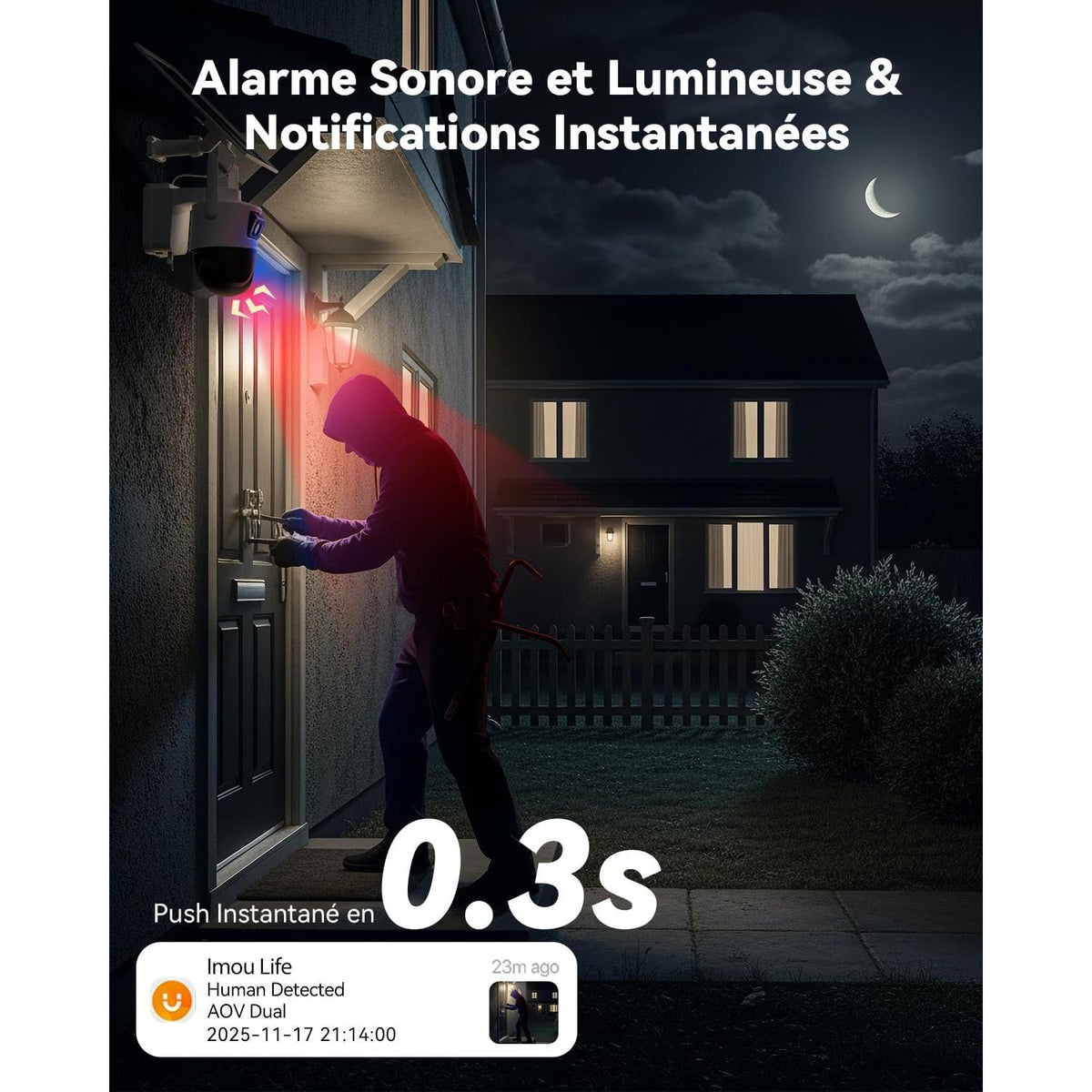 Imou AOV Dual Caméra de Surveillance Extérieure 4G Wi-Fi Solaire