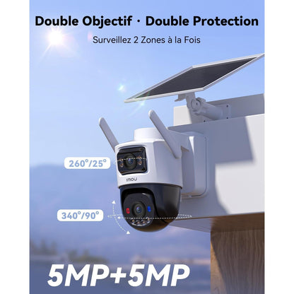 Imou AOV Dual Caméra de Surveillance Extérieure 4G Wi-Fi Solaire