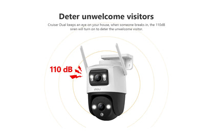 IMOU Dual Lens Outdoor Camera PT Camera Home Security IP Camera AI Human & Vehicle Detection Surveillance Camera 10 MP