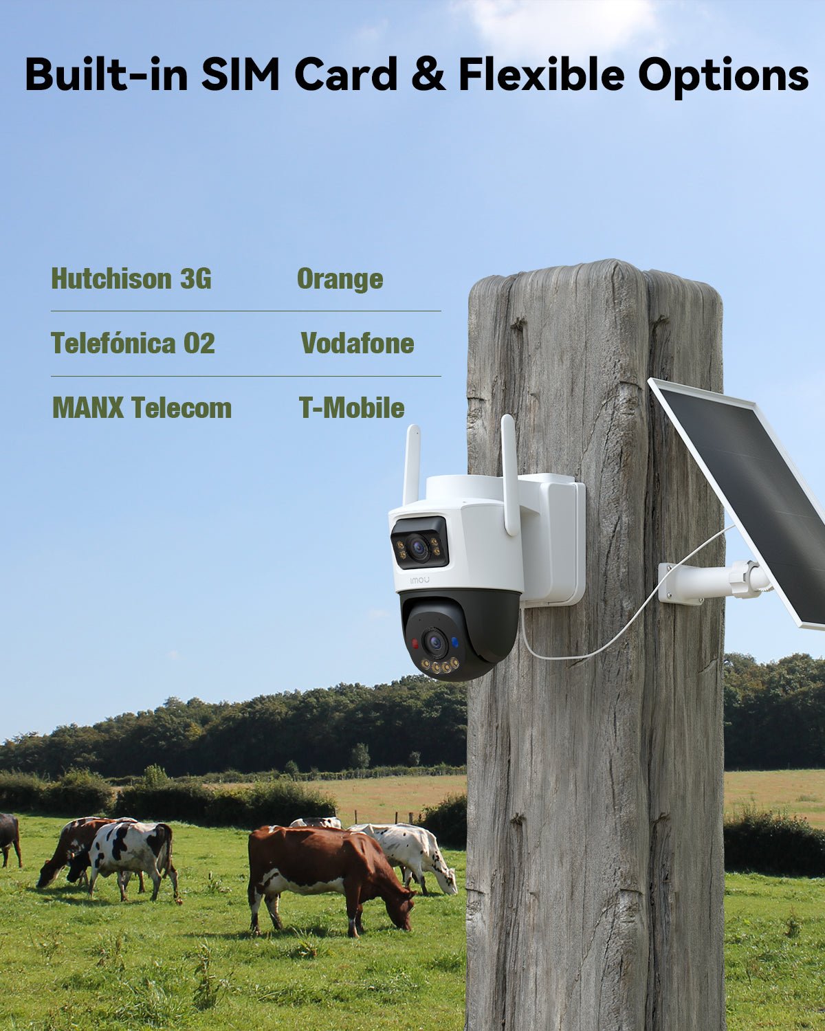 IMOU AOV Dual Caméra de Surveillance 3K 5+5MP 4G LTE Wi-Fi