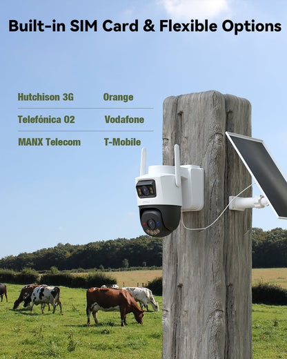 IMOU AOV Dual Caméra de Surveillance 3K 5+5MP 4G LTE Wi-Fi