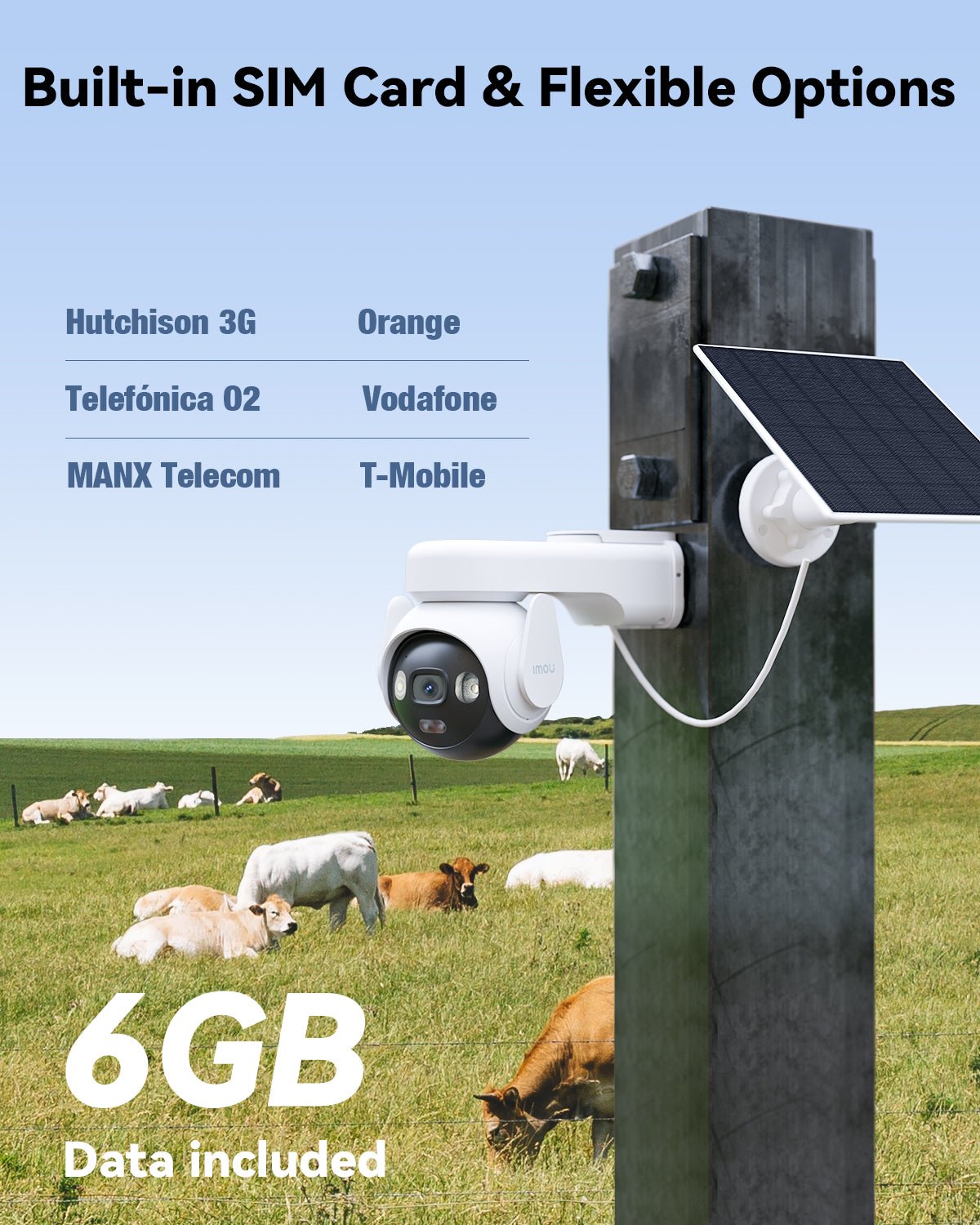 IMOU AOV PT Caméra de Surveillance 4G Wi-Fi Solaire