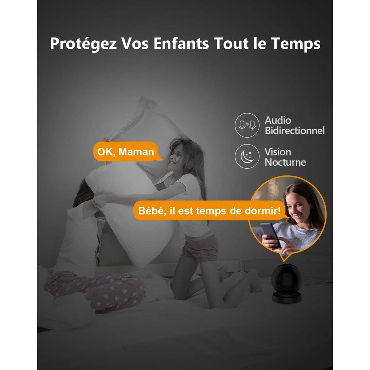 Imou Rex 3D 3MP Caméra Intérieure Wi-Fi Rotative