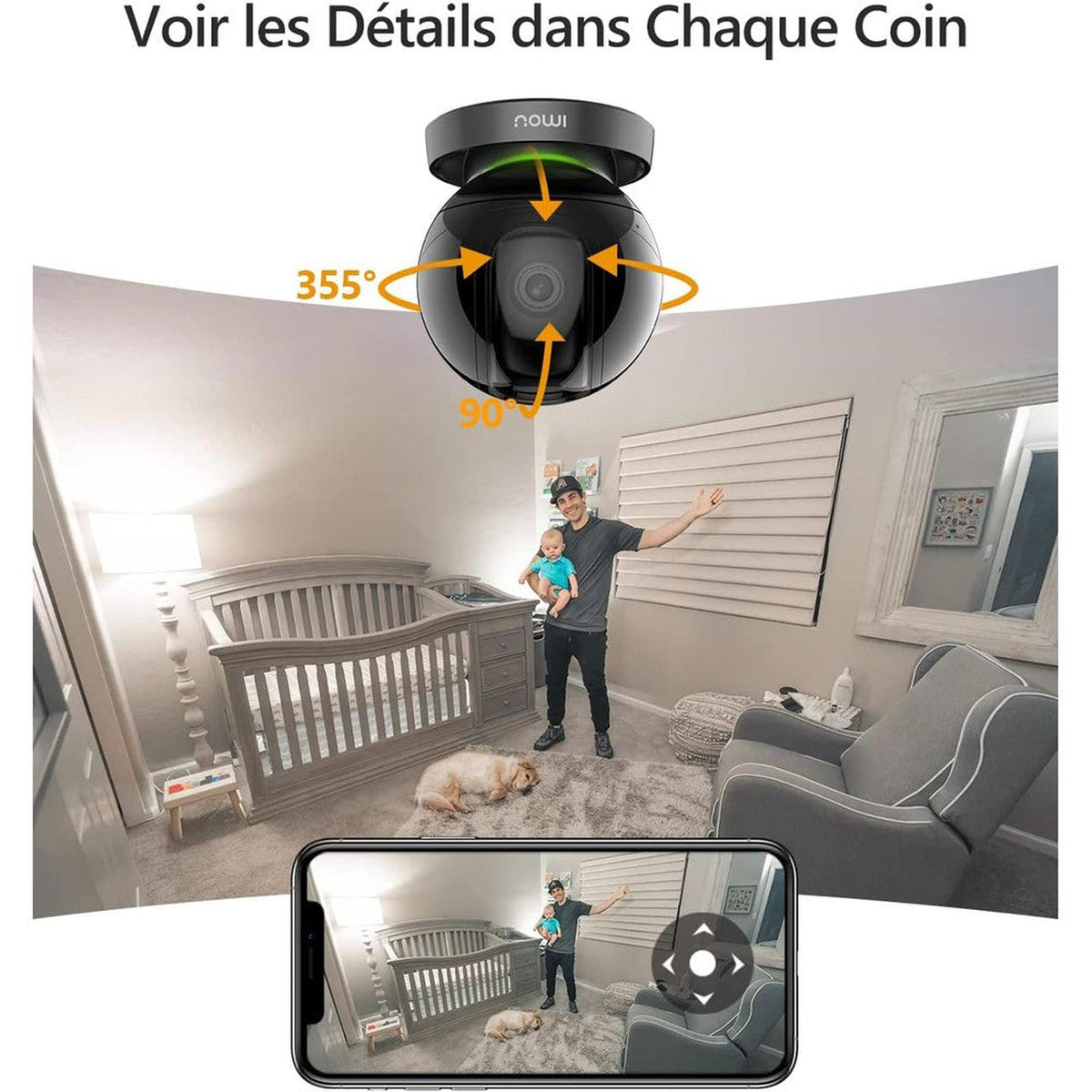 Imou Rex 3D 3MP Caméra Intérieure Wi-Fi Rotative