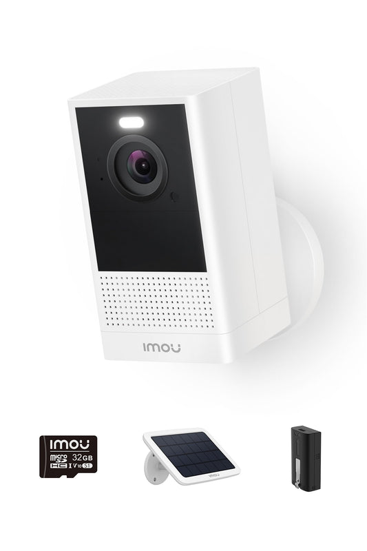 Imou Cell 2 + Panneau Solaire Caméra Surveillance WiFi sur Batterie 4MP IP Caméra sans Fil Wi-FI 2.4/5 GHz,Détection Humaine,Vision Nocturne Couleur, Carte SD 32G Intégrée et Audio Bidirectionnel