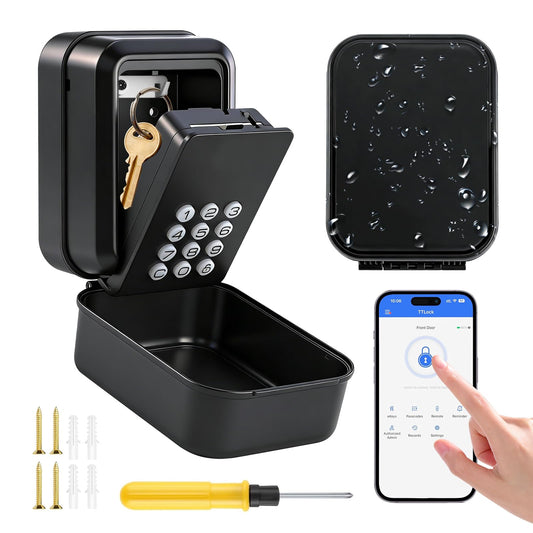 Boite a Clefs Securisee Exterieur,  Connectée Bluetooth pour Airbnb, Maison, Usine, Garage