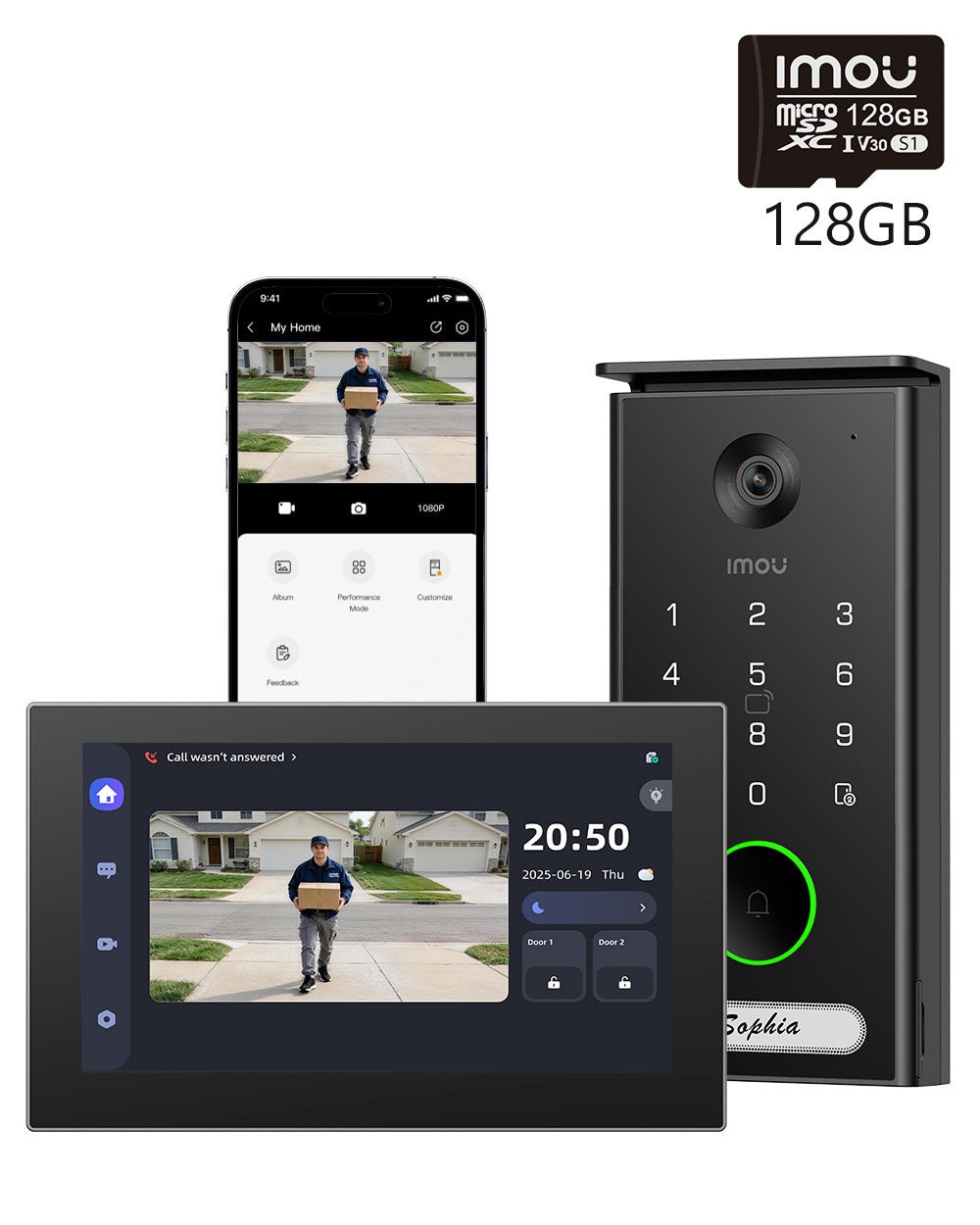 IMOU VDP7 Visiophone Connecté 5MP 3K 2 Fils Écran 7 Pouces NFC