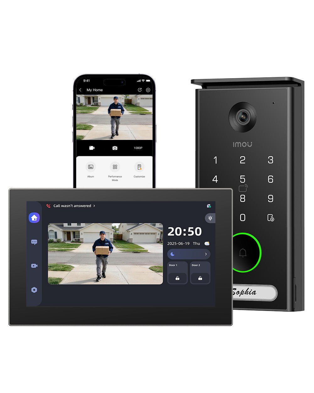 IMOU VDP7 Visiophone Connecté 5MP 3K 2 Fils Écran 7 Pouces NFC
