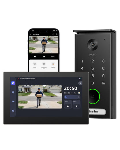 IMOU VDP7 Visiophone Connecté 5MP 3K 2 Fils Écran 7 Pouces NFC