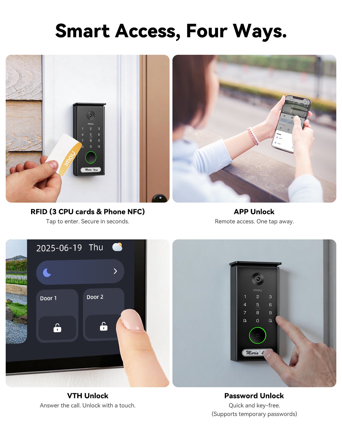 IMOU VDP7 Visiophone Connecté 5MP 3K 2 Fils Écran 7 Pouces NFC