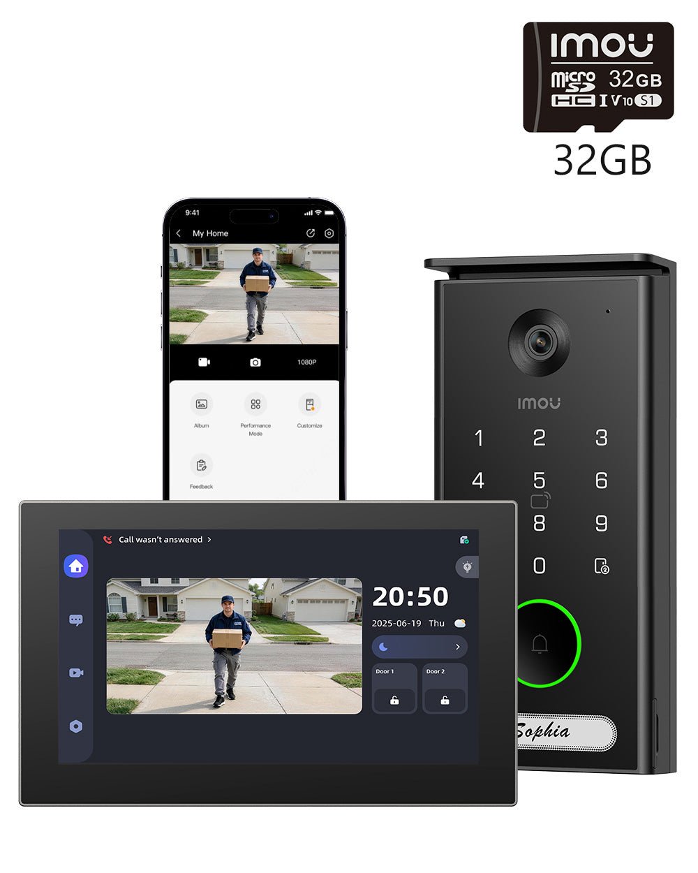 IMOU VDP7 Visiophone Connecté 5MP 3K 2 Fils Écran 7 Pouces NFC