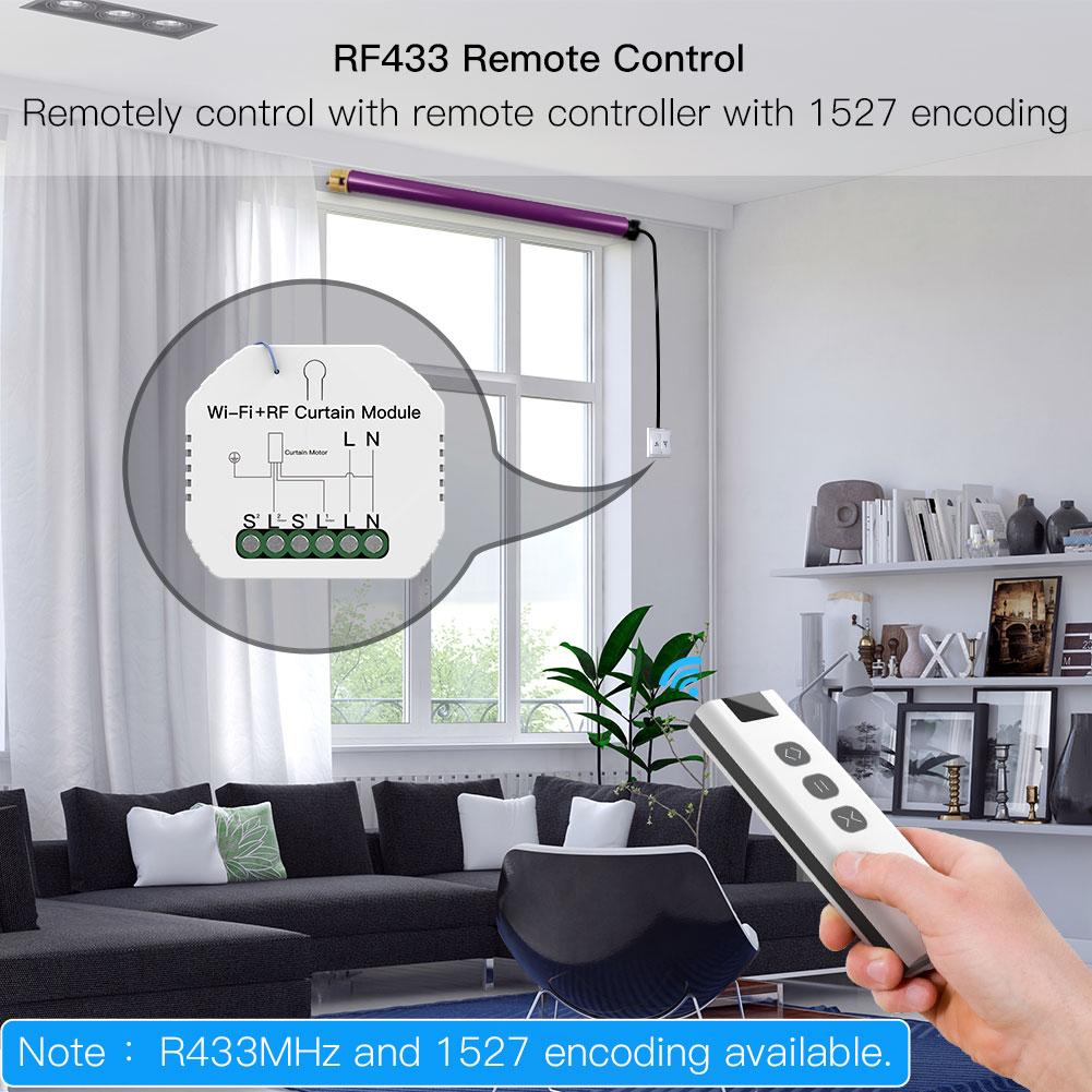 MOES WiFi RF433 Module Interrupteur Rideau Connecté 90-250V 500W 2A