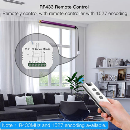 MOES WiFi RF433 Module Interrupteur Rideau Connecté 90-250V 500W 2A