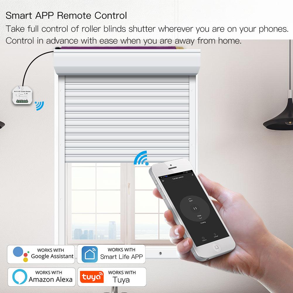 MOES WiFi RF433 Module Interrupteur Rideau Connecté 90-250V 500W 2A