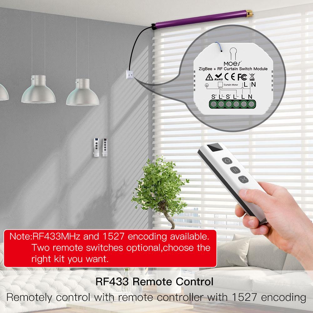 MOES ZRM-108-MS Module Interrupteur Volet Roulant ZigBee RF433