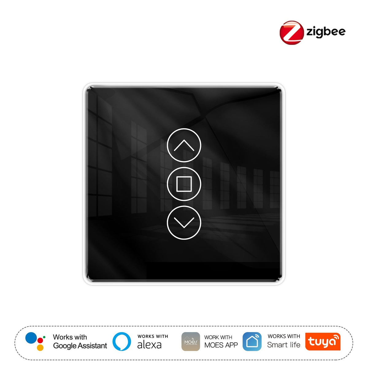 MOES ZTS-EUR-C Interrupteur Rideau Connecté ZigBee RF433