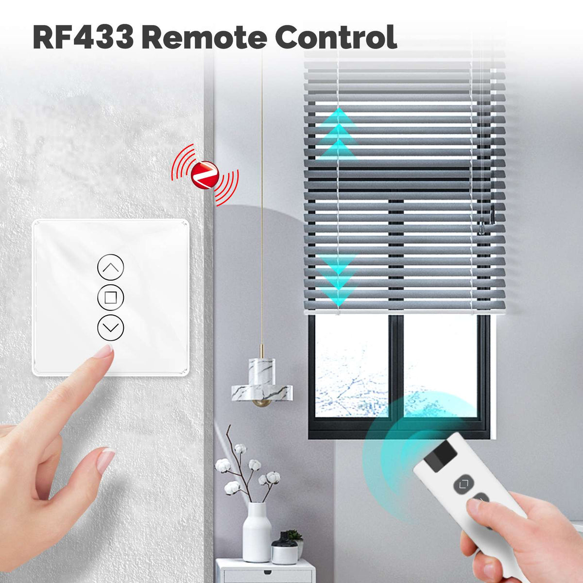 MOES ZTS-EUR-C Interrupteur Rideau Connecté ZigBee RF433